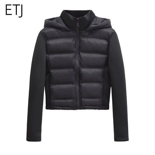 2025 Winter New Arrival  Women's Lightweight Warm Down Jacket with Long Sleeves and Zippered Hooded Sports Coat 4391742