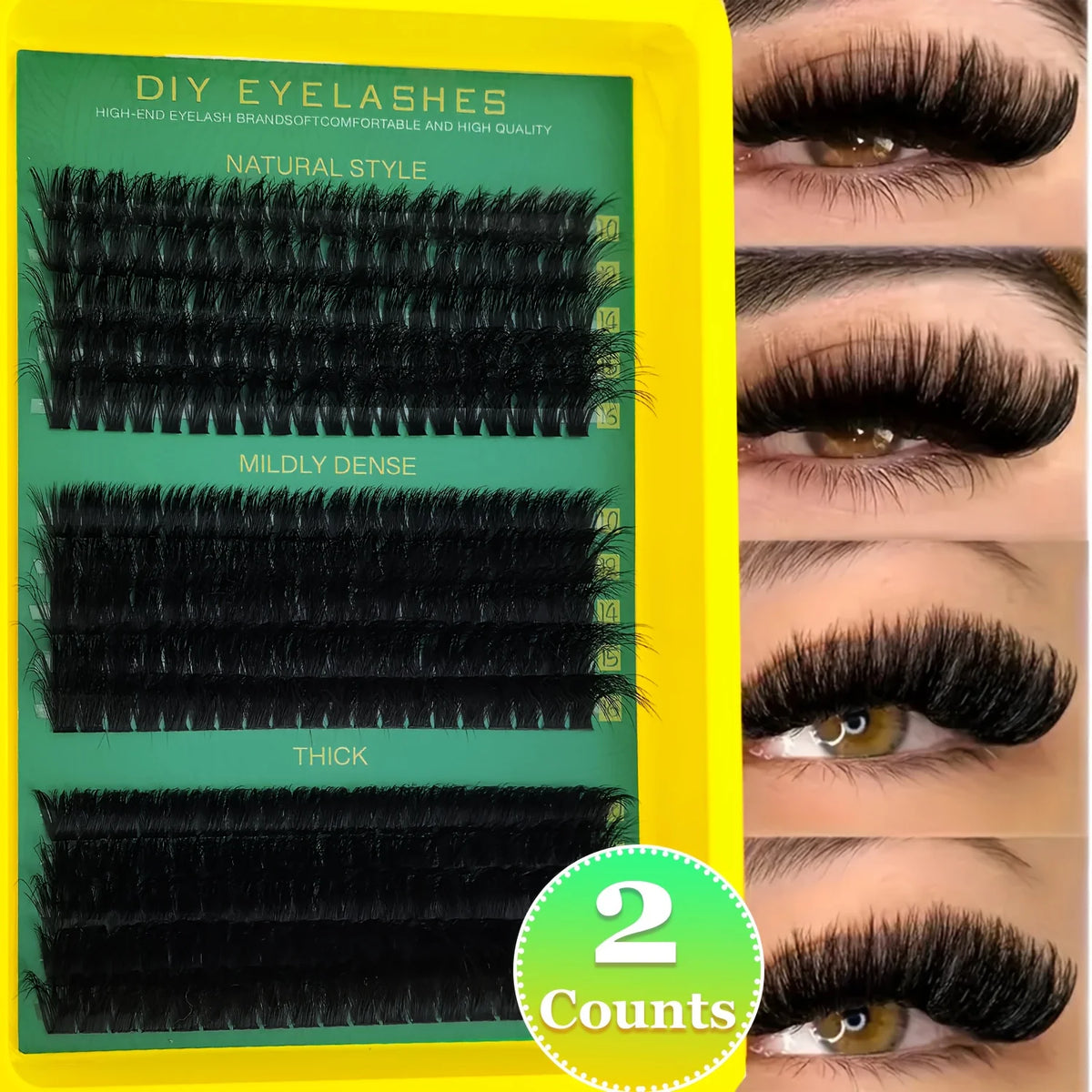 DIY lash Professional Eyelash Extension/10-16mm/Thick False Eyelashes Mixed0.07mm/D Curl Cat-Eye for a Fluffy And Dramatic Look
