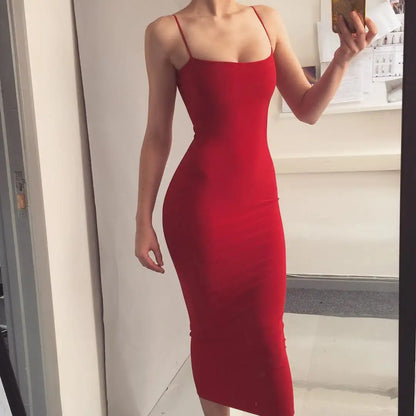JZ461 Summer Women's Dress Long Sling Dresses Club Sexy Suspender Dress