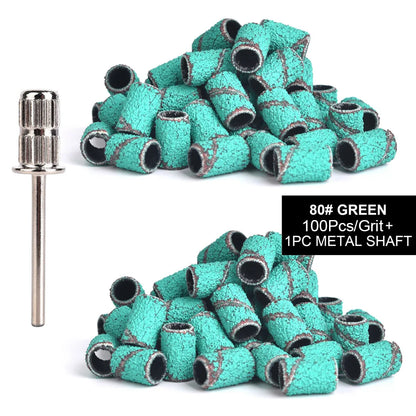 Nail Art Sanding Bands Drill Bits 80# 120# 240# for Electric Nail Drill File Nail Polishing Head Remover UV Gel Pedicure Tools