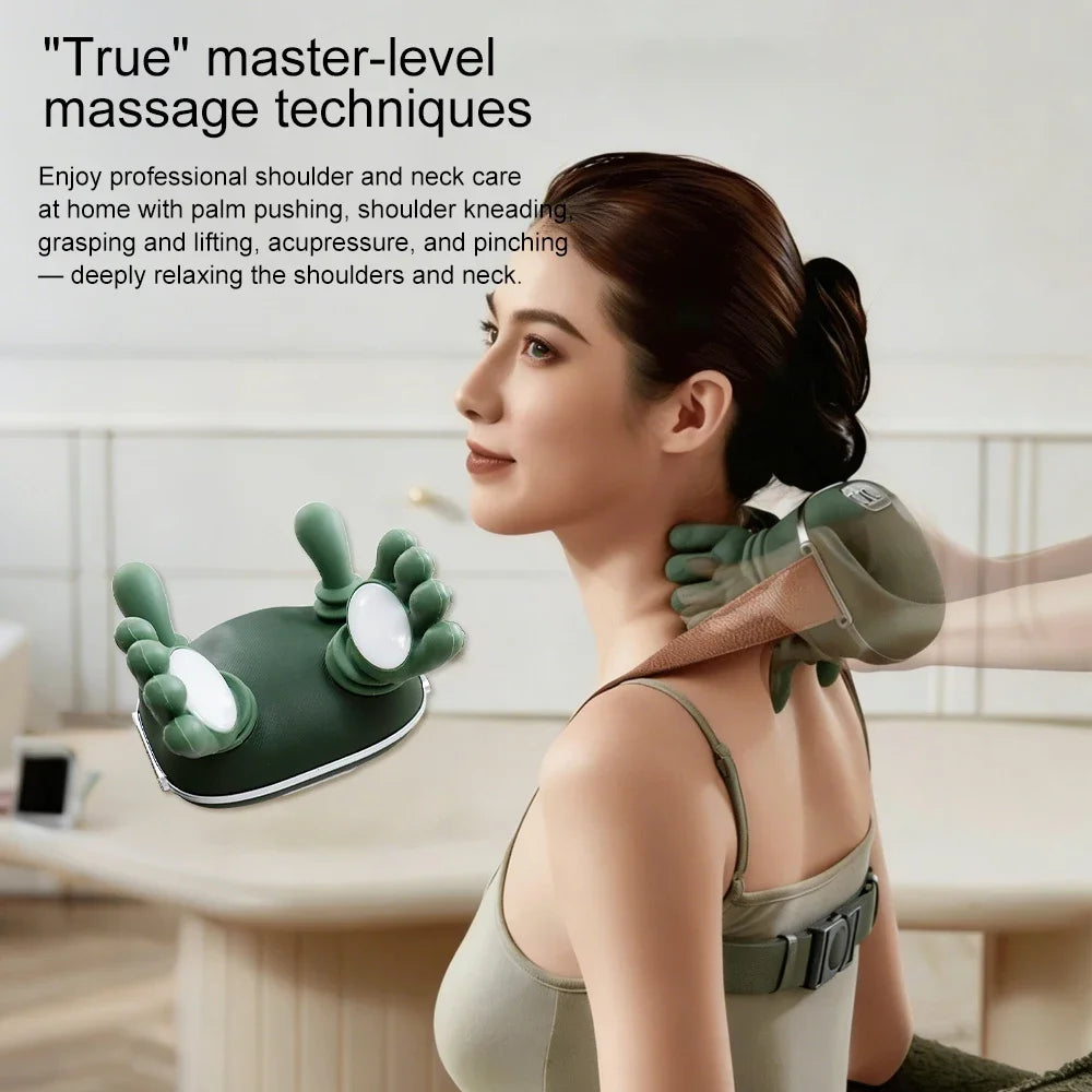 Electric Neck Shoulder Massager 4D Kneading Simulated Human Hand Massage Device For Muscle Relaxation Daily Use