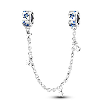 Safety Chain Charms Fit Original 925 Sterling Silver Charms Beads Moon Star Butterfly Heart Safety Chain For Women Jewelry Gifts