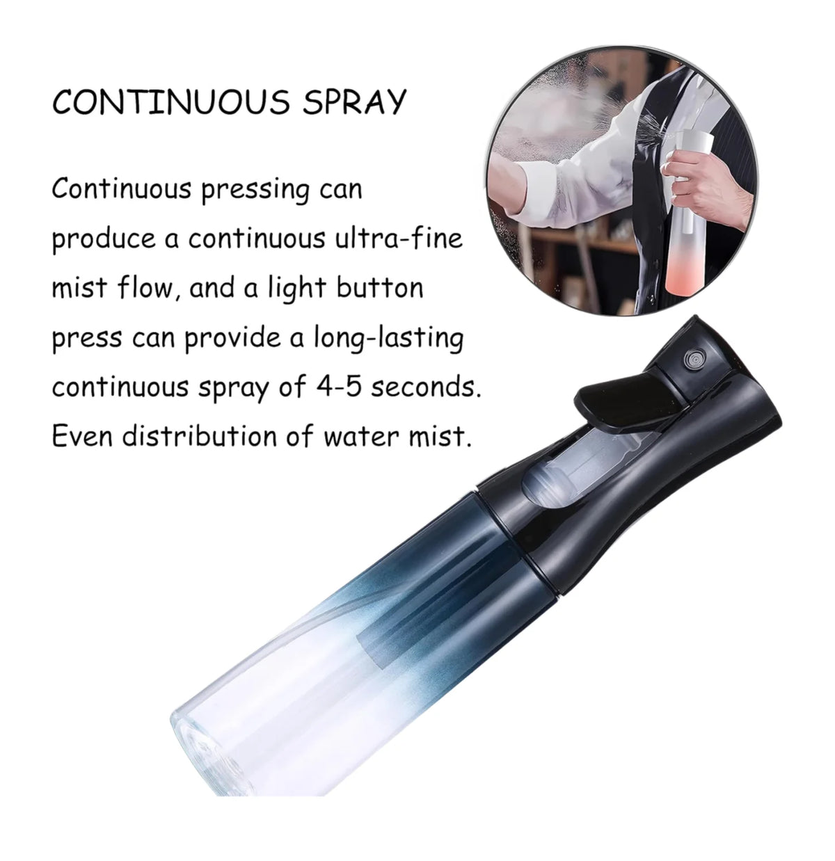 300ML For Hairstyling Cleaning Salons Refillable Water Spray Spray Bottle for Hair Mist Empty Ultra Fine Plastic Water Sprayer