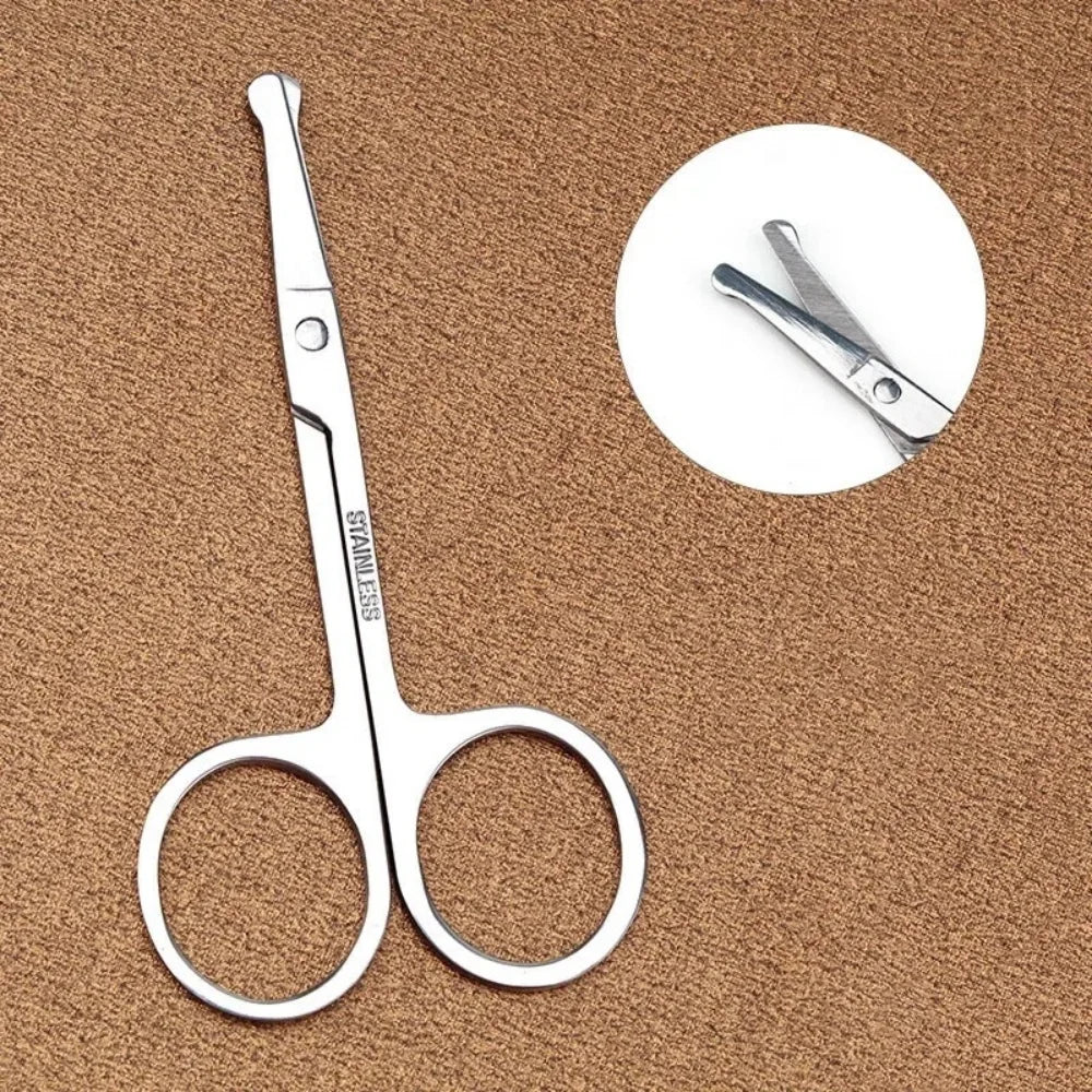 Stainless Steel Round Safety Scissors Eyebrow Makeup Scissor Beauty Nose Hair Trimmer Scissors Eyebrow Face Razors Beauty Tool