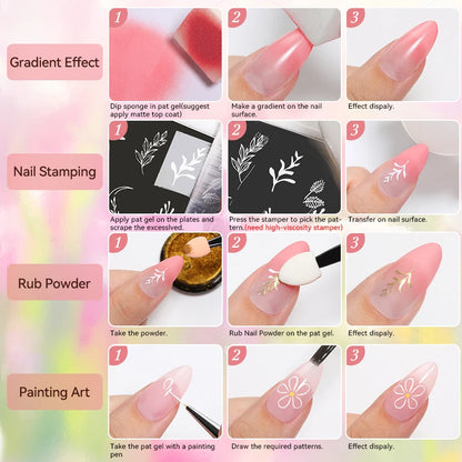 UR SUGAR 9 Colors Patting Painting Gel Nail Polish 4 In 1 Transfer French Design UV LED Soak Off Gel Varnish Gradient Pat Gel