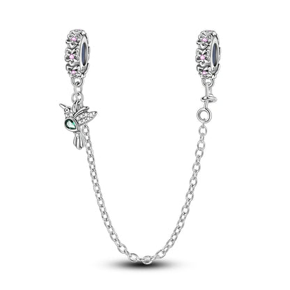 Safety Chain Charms Fit Original 925 Sterling Silver Charms Beads Moon Star Butterfly Heart Safety Chain For Women Jewelry Gifts
