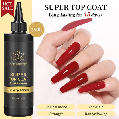 BORN PRETTY 250g Super Strong Nail Glue For False Nail Tips Press On Nails Refilled Package Base Gel Top Coat Matte Top Coat