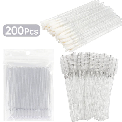200 Pcs Eyelash Extension Makeup Set Special Eyelash Removal Micro Brush Lipline Brush for Women Lash Make Up Tool