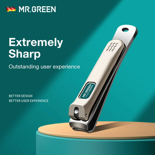 MR.GREEN Nail Clippers Stainless Steel Curved Blade Clipper Fingernail Scissors Cutter Manicure Tools Trimmer with Nail Files