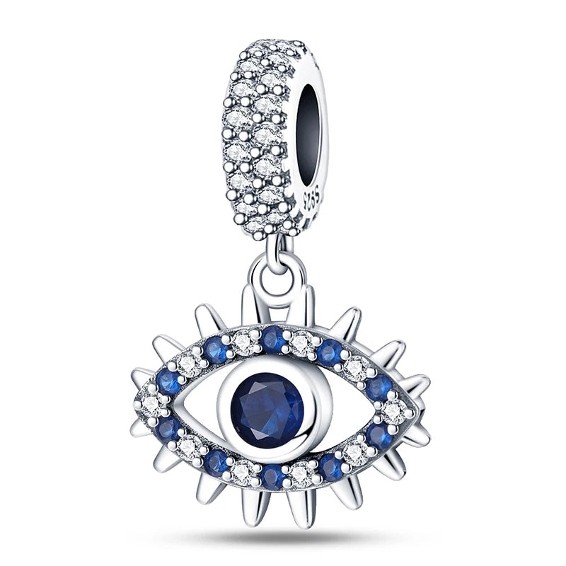 Hot Sales 925 Sterling Silver Charms Beads Devil's Eye Fatima's Hand Cross Beads Fit Original Bracelet Women DIY Jewelry Gifts