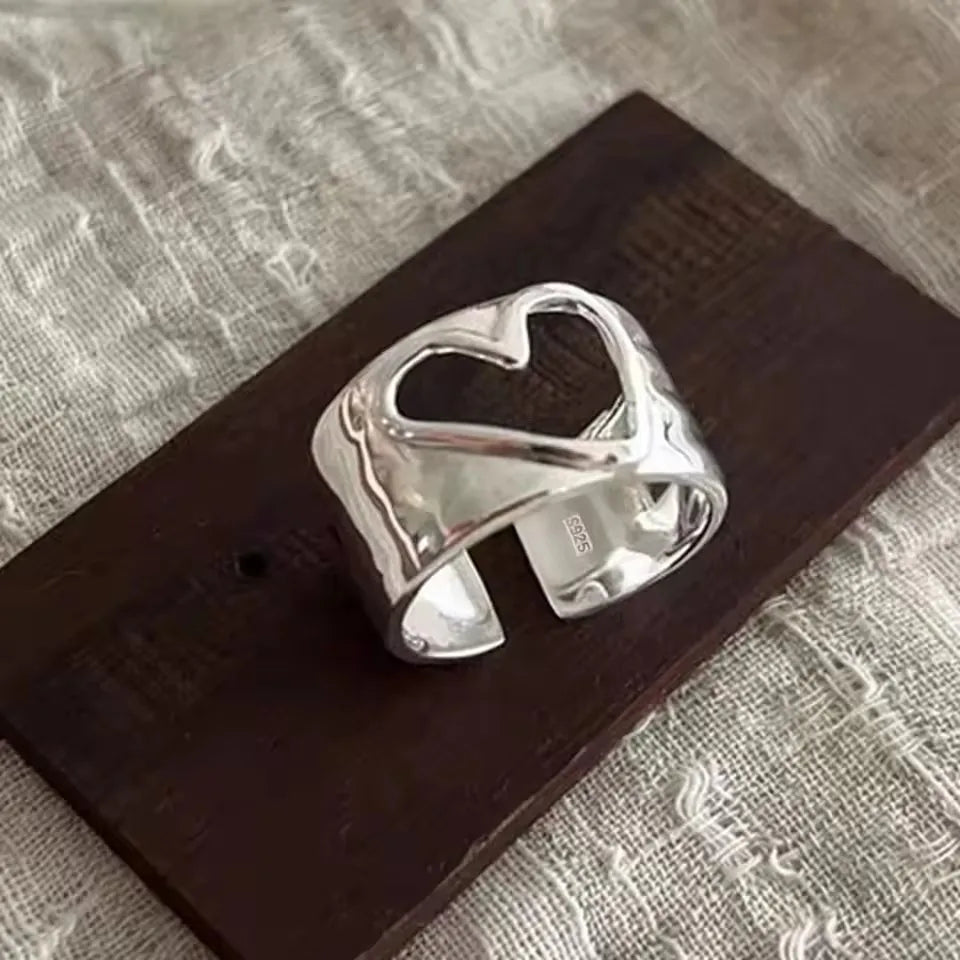 VENTFILLE 925 Sterling Silve Flower Ring for Women Gift Hollow Out Design Retro Hip Hop Versatile Jewelry Party Gift Dropship