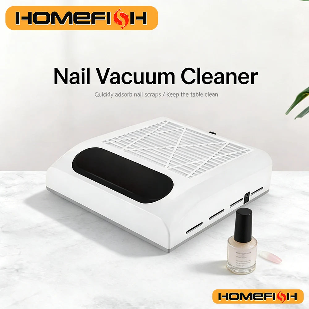 Powerful Nail Dust Collector Fan For Nail Salon Reusable Filter Nail Art Vacuum Cleaner Supplies