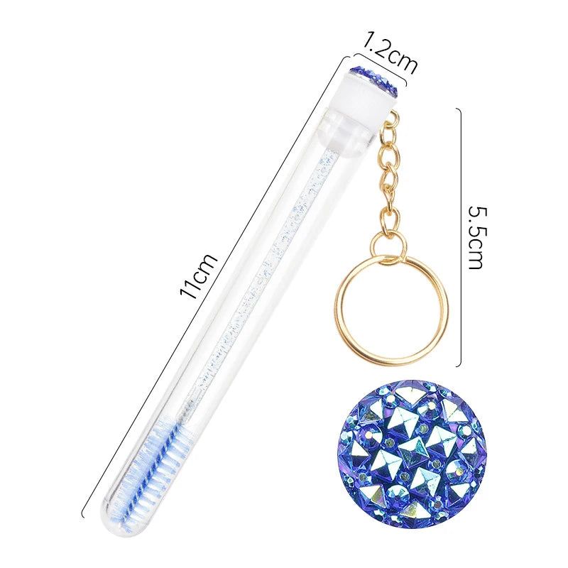 1pc Reusable Eyebrow Brush Tube Diamond Flask Mascara Wand Dust-proof Eyelash Extension Supplies Makeup Tool