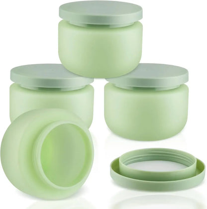 10PCS Round Cosmetic Container Jar with Lids Wide Mouth Soft Slime Jars for Lotion Hand Cream Ointments Refillable Travel Vials