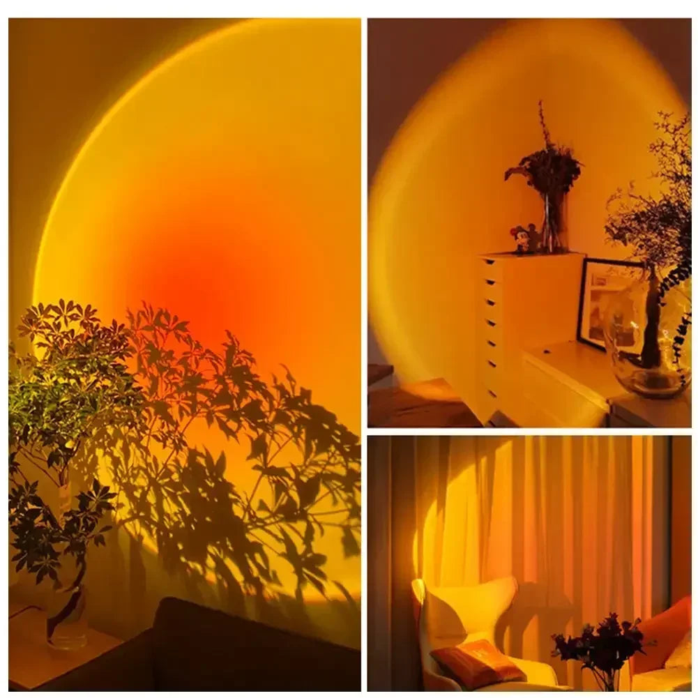 GGbingo Rechargeable Astronaut Robot Rainbow Projection Sun Lamp Table Night Light Sunset Lamp Dimming Bedroom Atmosphere Light