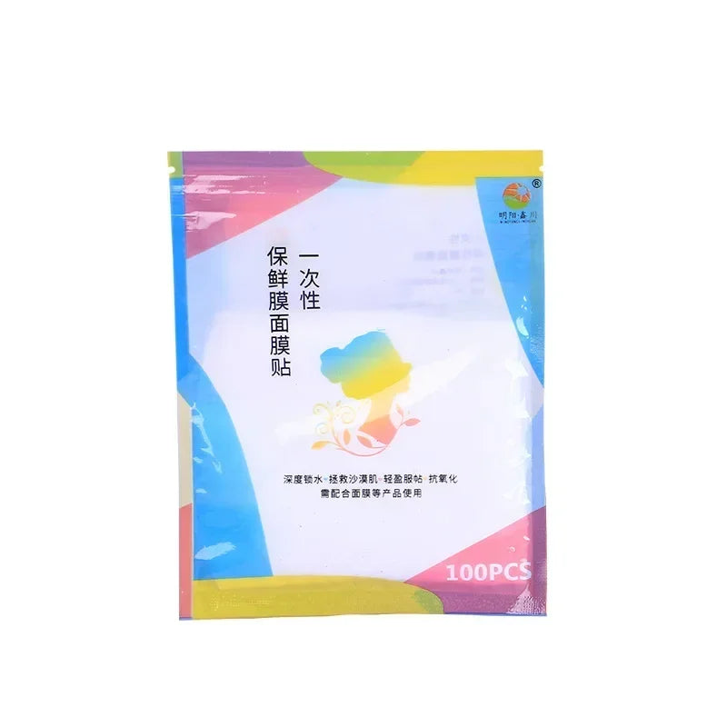 Face Plastic Film Full Face Cleaners Mask Neck Stickers 100Pcs Disposable Paper Transparent PE Masks Wraps Facial Beauty Healthy