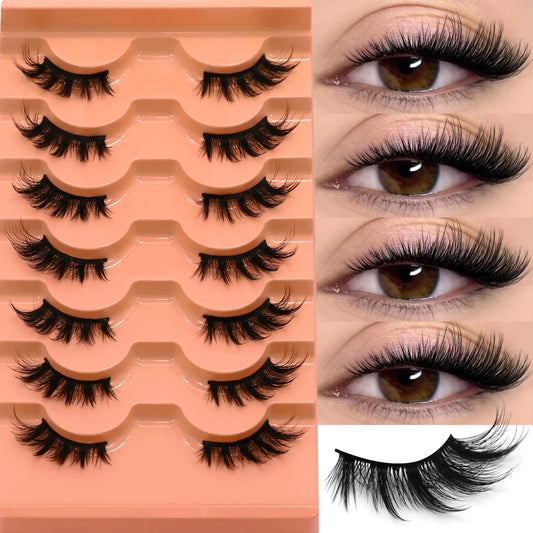 VELTRINAY Half Lashes Natural Cat Eye Eyelashes Wispy False Eyelashes 3D Volume Strip Natural Lashes Fake Eyelashes Makeup