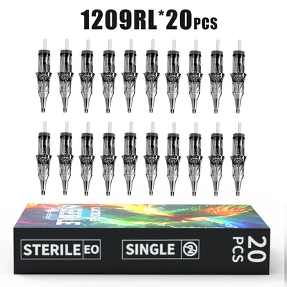 Goldplume Tattoo Needles 20 Pieces/Box Rl Rm M1 Rs Suitable for Tattoo Machines, Permanent Makeup or Body Painting