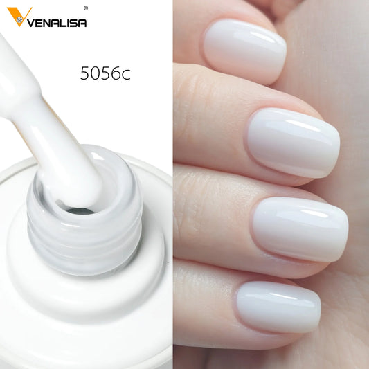 1pc Venalisa Nail Gel Polish Milky White Semi Transparent Hema Free Soak Off UV LED Gel Varnish Soft Brush Round Shape Pigment
