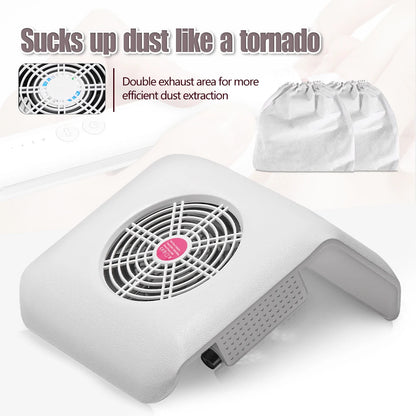 Clearance_LULAA Powerful Nail Dust Collector Fan Vacuum Cleaner Machine With Tools Dust Collecting Bag For Manicure Salon Equipm