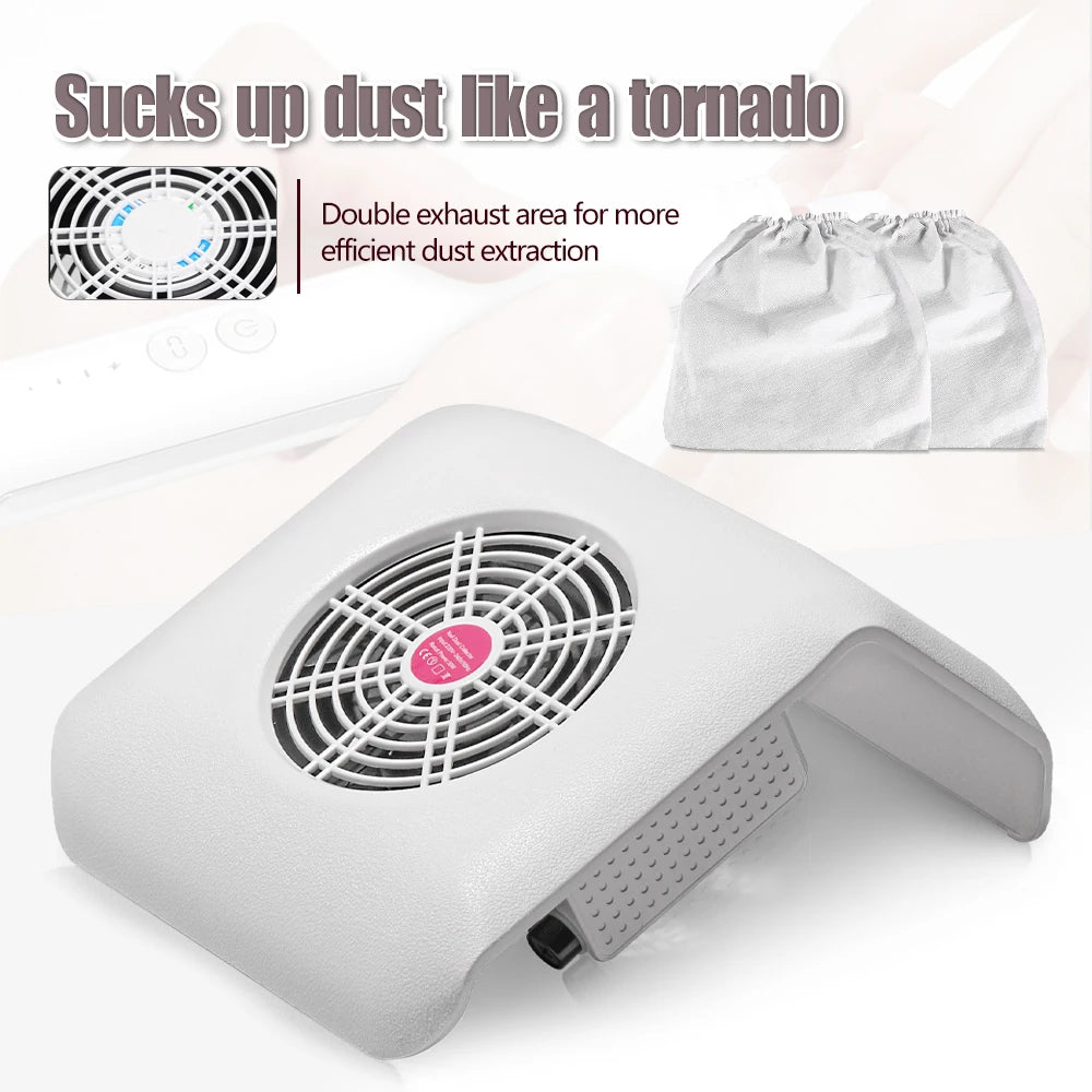 Clearance_LULAA Powerful Nail Dust Collector Fan Vacuum Cleaner Machine With Tools Dust Collecting Bag For Manicure Salon Equipm