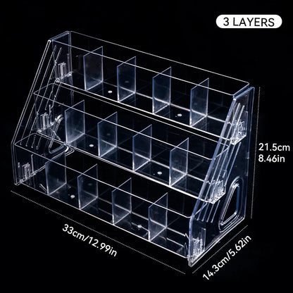 3/4/5/6/7 Layers Acrylic Nail Polish Display Rack Transparent Cosmetic Organizer Multi-layer Simple Mounting Rack Stand Holder