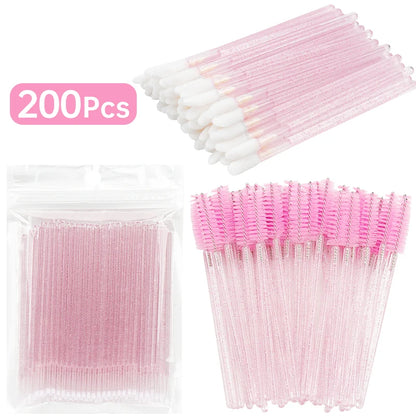 200 Pcs Eyelash Extension Makeup Set Special Eyelash Removal Micro Brush Lipline Brush for Women Lash Make Up Tool