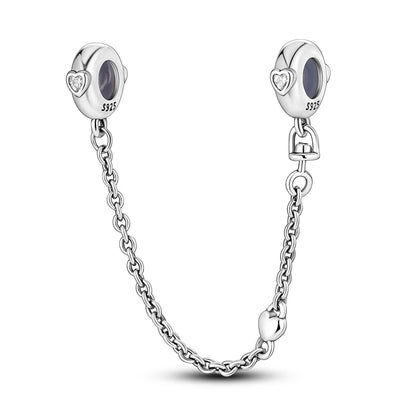 Safety Chain Charms Fit Original 925 Sterling Silver Charms Beads Moon Star Butterfly Heart Safety Chain For Women Jewelry Gifts