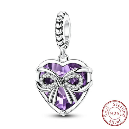 Original 925 Sterling Silver Heart Love Charms Beads Pendant Fit Original Bracelet Necklace DIY Charms Women Man Jewelry Gift