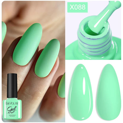 LILYCUTE 7ml Base Nowipe Top Coat Soak Off UV LED Gel Nail Polish Reinforcement Gel Semi Permanent Multifunction Gel Varnishes