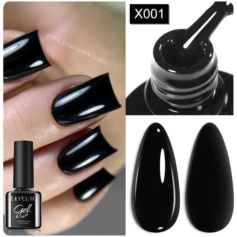 LILYCUTE 7ml Base Nowipe Top Coat Soak Off UV LED Gel Nail Polish Reinforcement Gel Semi Permanent Multifunction Gel Varnishes