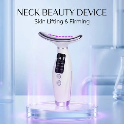 Neck Face Lifting Massager 7 Colors Light LED Photon Therapy Skin Tighten Wrinkle Remove Heating Vibration Massage Beauty Device