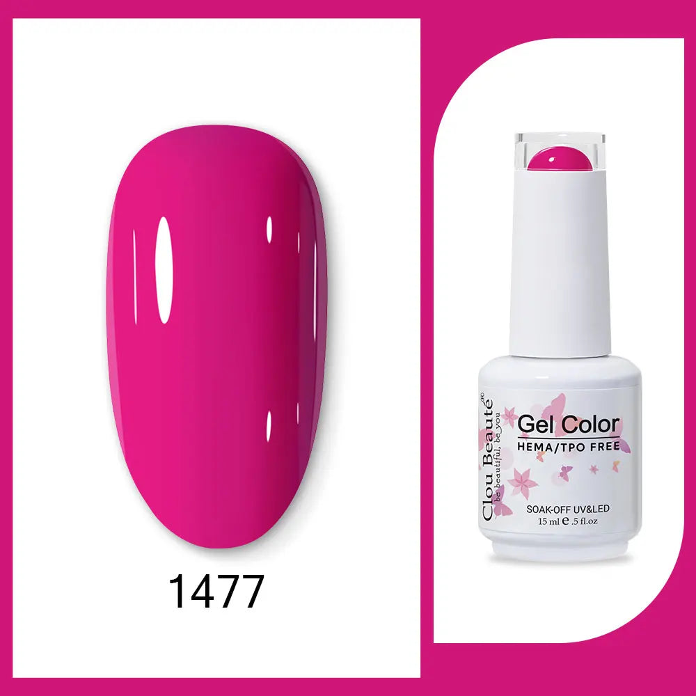 Clou Beaute TPO FREE Nail Gel Polish High Pigment Nail Art Supply Spring Summer Pastal Color Varnish UV Gel Clear Base Top Coat