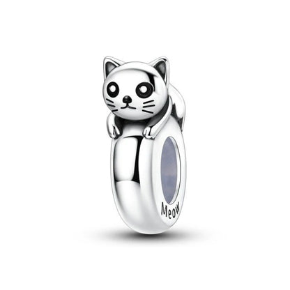 Original 925 Sterling Silver Charms Love Pets Dog Cat Paw Print Pendant Beads Fit Brand Bracelets Necklaces Women DIY Jewelry