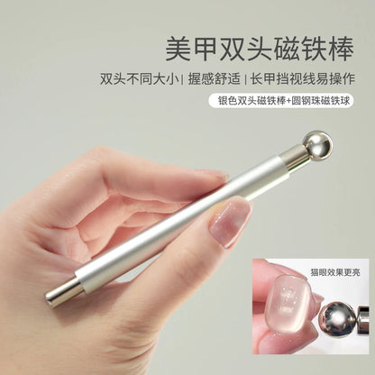 Strong magnetic Long Double Head Nail Magnet Tool Pens Magnetic Cat Eye Gel Polish Nail Art Kit for DIY Salon Studio 2030
