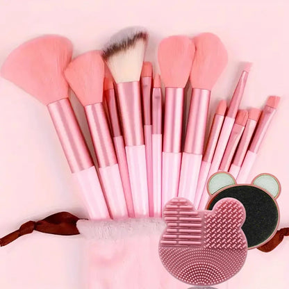 13/33pcs Professional Makeup Brush Set with Accessories for Combination Skin- Featuring Soft Brushes，Suitable for Beginners