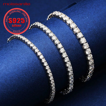 sterling silver 925 moissanite tennis bracelet 0.3ct  full row moissanite bracelet  tennis bracelet