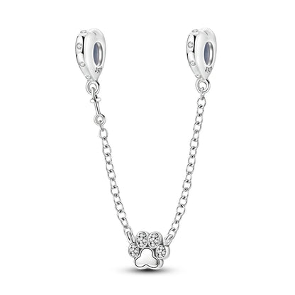 Safety Chain Charms Fit Original 925 Sterling Silver Charms Beads Moon Star Butterfly Heart Safety Chain For Women Jewelry Gifts