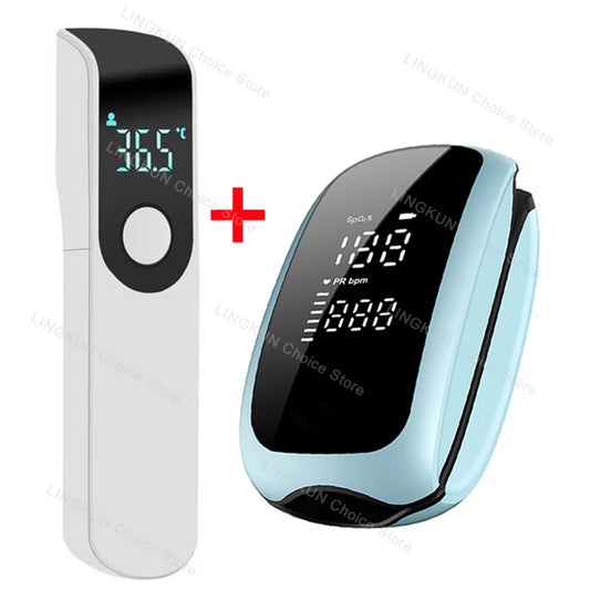 Rechargeable Oximeter Infrared Fever Thermometer Digital LCD Infant Adult Non-contact Laser Body Temperature Ear Thermometer