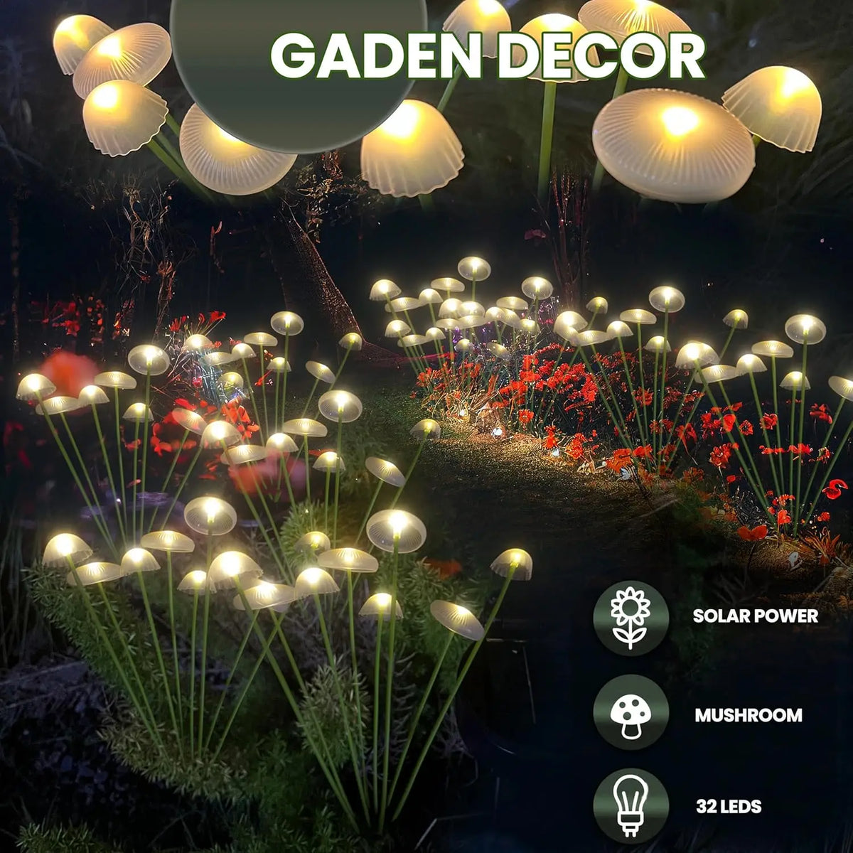 LED Solar Jellyfish Mushroom Lamp, Used for Outdoor Courtyard Landscape Decoration Lighting, Suitable for Lawns, Garden Terraces