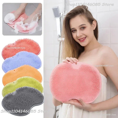 Exfoliating Foot Brush and Back Scrubber Anti-Slip Suction Cup - Deep Cleansing and Exfoliating Tool for Body Dirt Removal