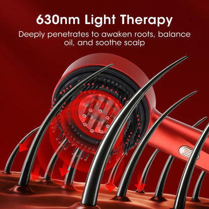 Modes Electric Massage Comb Portable Red Light Kneading Massage Hair Brush Hair Follicles On The Head Essence Oil Applicator
