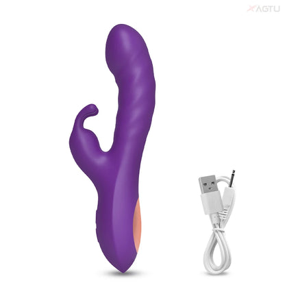2 in1 G Spot Rabbit Vibrator for Women Nipple Clitoris Stimulator Dildo Massager Adults Masturbator Female Sex Toy for Adults 18