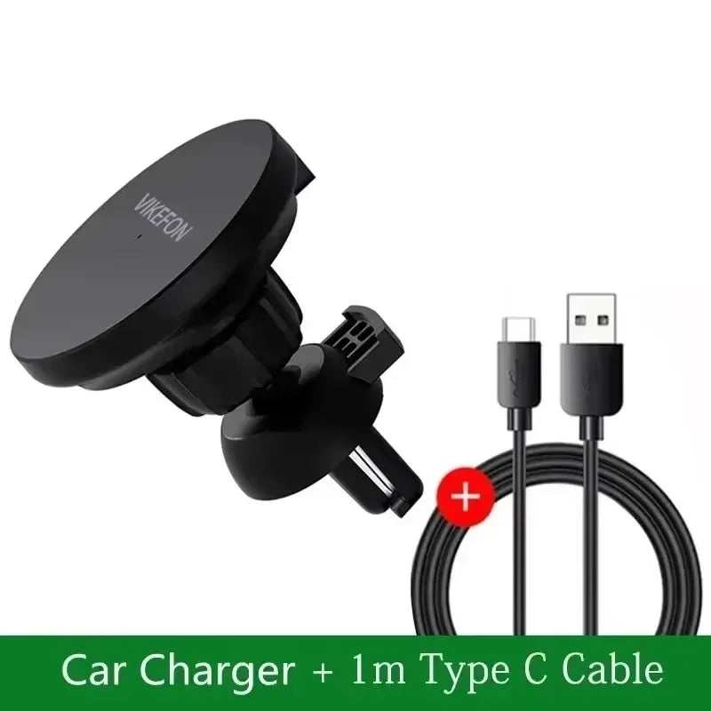 Car Air Outlet Wireless Charger Phone Stand For Magsafe iPhone 16 15 14 13 12 Pro Max Air Vent Cell Magnet Fast Charging Station