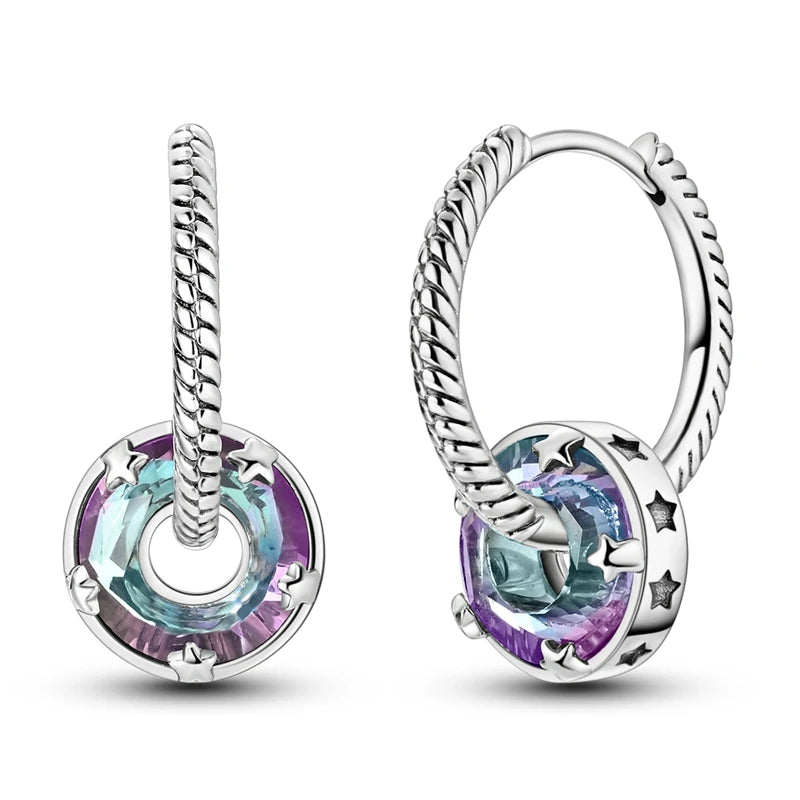 925 Sterling Silver Hoops Earrings Hypoallergenic Hoops Earrings With Zirconia Fashion High Quality Jewelry for Women Girls