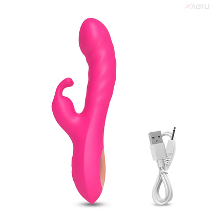 2 in1 G Spot Rabbit Vibrator for Women Nipple Clitoris Stimulator Dildo Massager Adults Masturbator Female Sex Toy for Adults 18