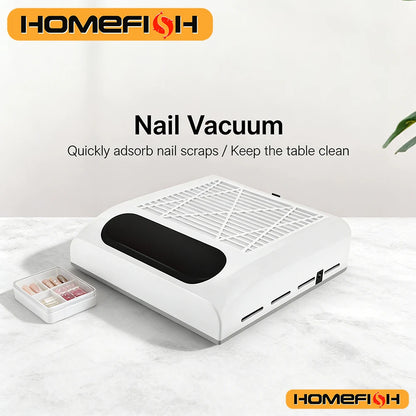 Powerful Nail Dust Collector Fan For Nail Salon Reusable Filter Nail Art Vacuum Cleaner Supplies