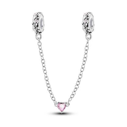 Safety Chain Charms Fit Original 925 Sterling Silver Charms Beads Moon Star Butterfly Heart Safety Chain For Women Jewelry Gifts