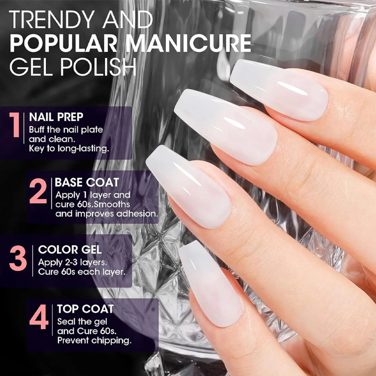 QAZIXU Pink Glitter Nail Gel Semi Permanent Nail Art Soak Off UV LED Nail Salon DIY Nail Salon Gel For Spring & Summer