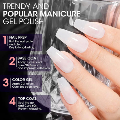 QAZIXU Pink Glitter Nail Gel Semi Permanent Nail Art Soak Off UV LED Nail Salon DIY Nail Salon Gel For Spring & Summer